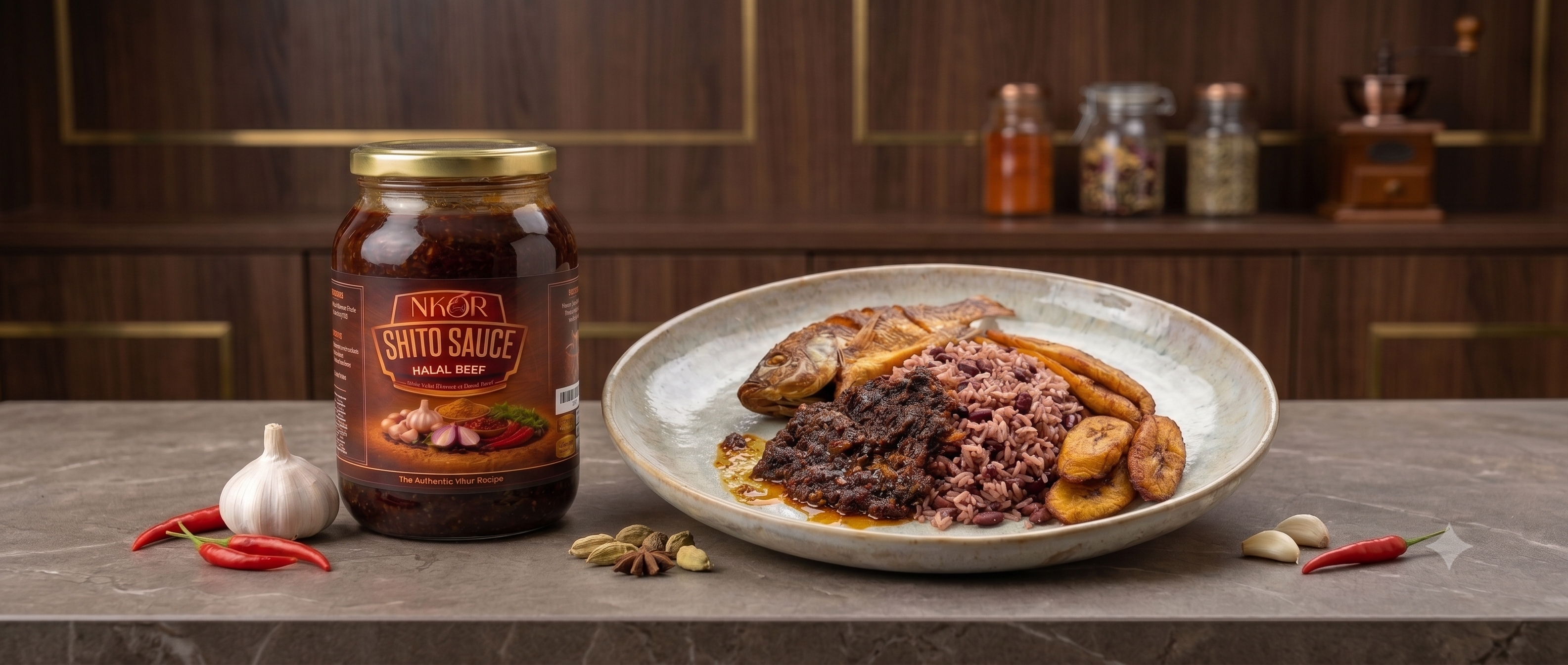 Ghanaian waakye and sides